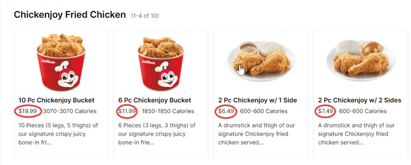 Psychological pricing Marketing Mix Of Jollibee