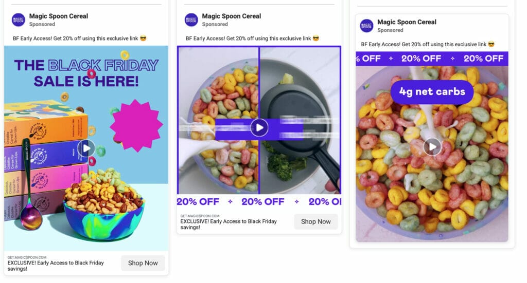 magic spoon facebook ad library