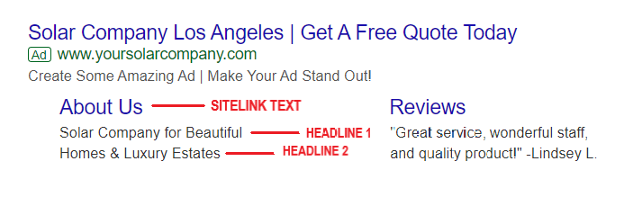 preview of sitelink example