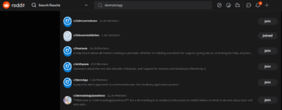 results for dermatology sub reddits