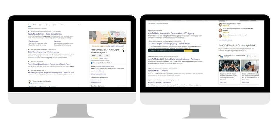 Desktop view of Google posts
