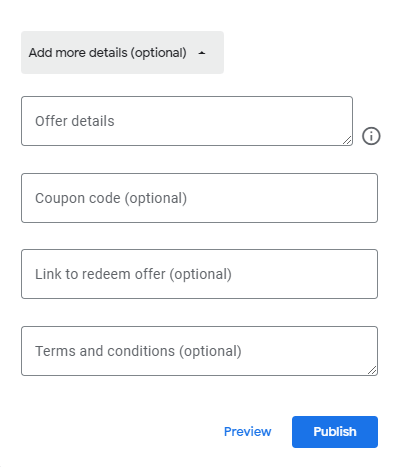 Add more details about your Google Post