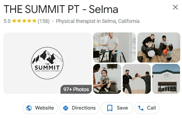 Relevant photos posted on a physical therapy clinic's GMB profile