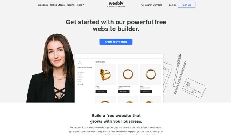 Weebly homepage