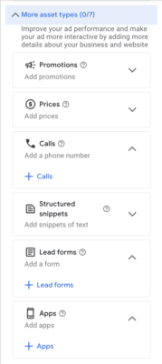 adding additional ad assets