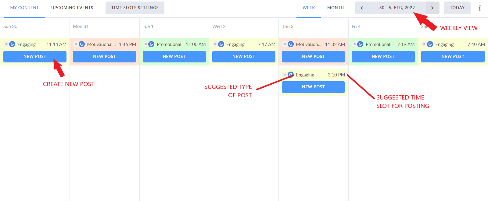 calendar view promorepublic