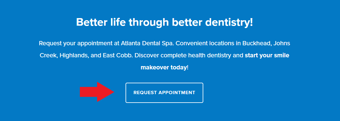 Another dental website that uses "request appointment" call to action