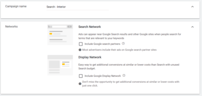 campaign name and networks