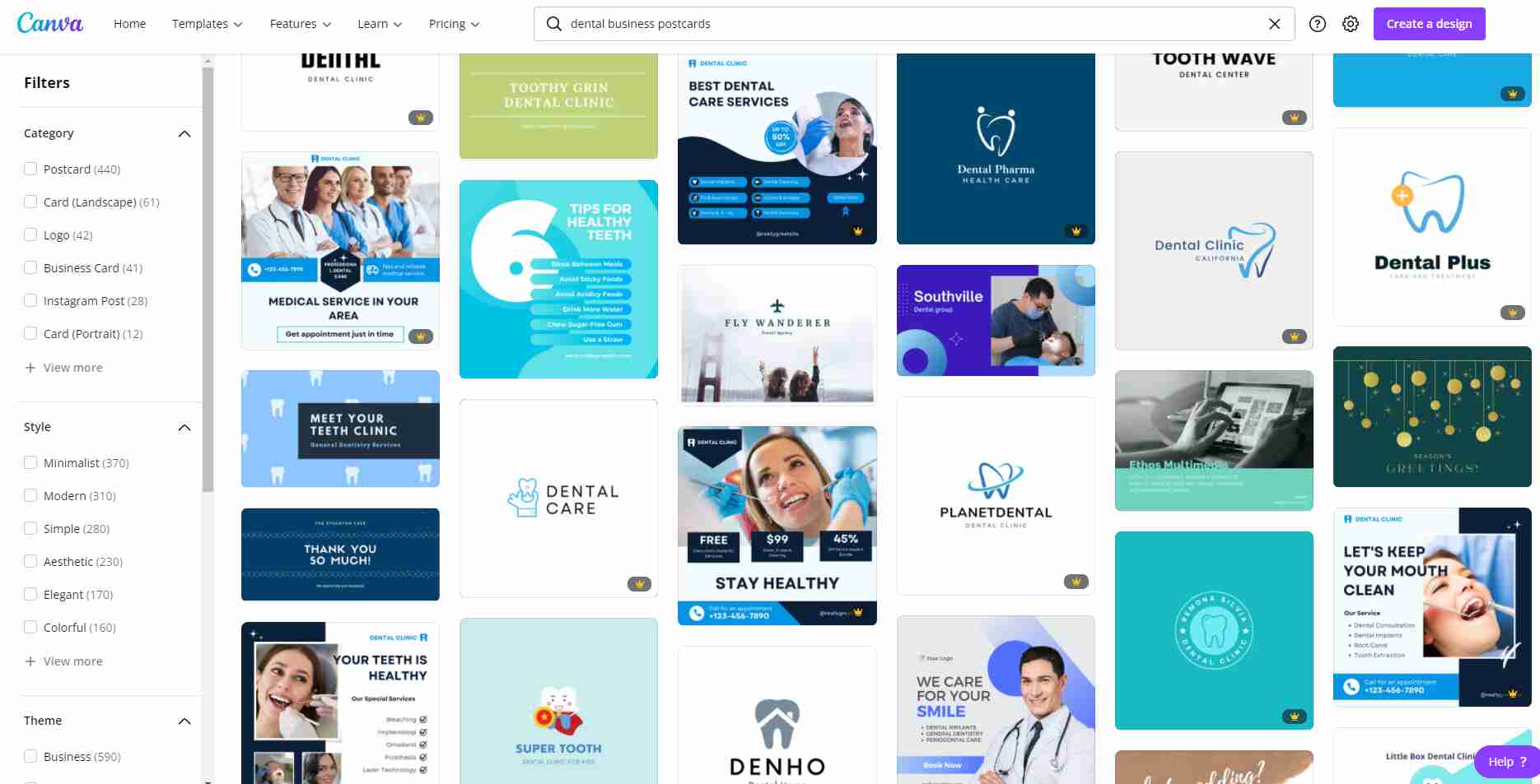 Designing direct mail for dental clinics using Canva