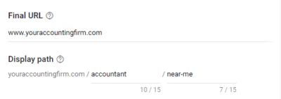 final url and display path accountant