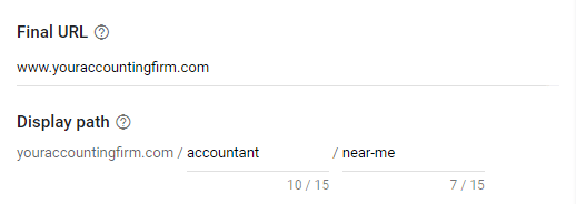 final url and display path accountant