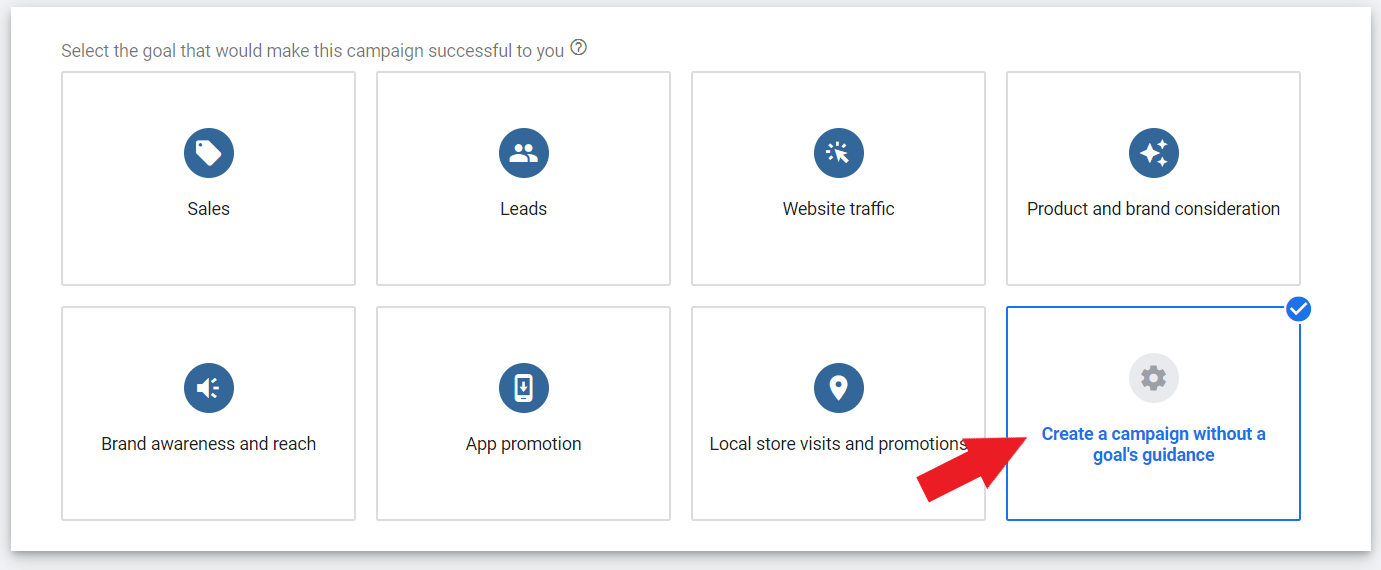 google ads campaign goal