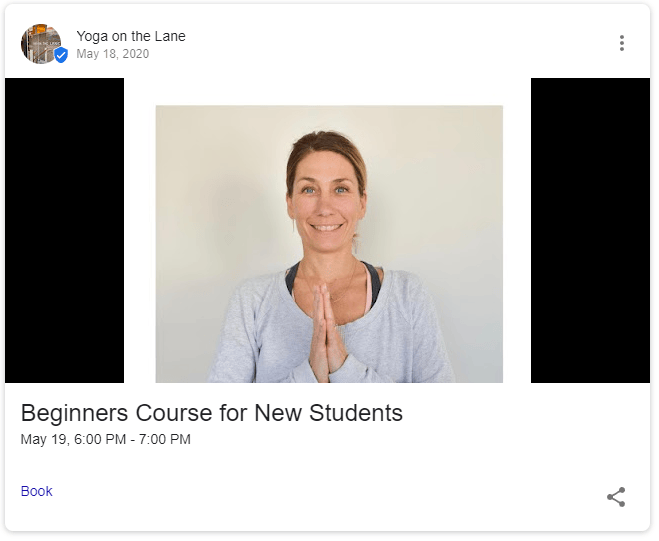 Sample of a Google post for new students