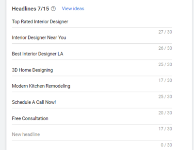 headlines for interior designer