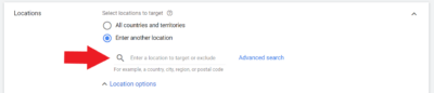 Location targeting for Google Ads