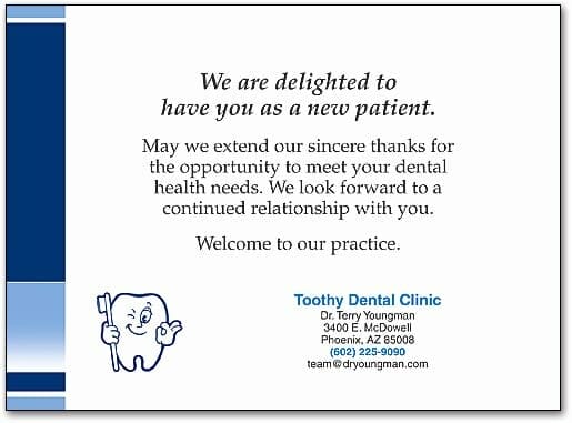Example of a newsletter for a dental clinic's new patients