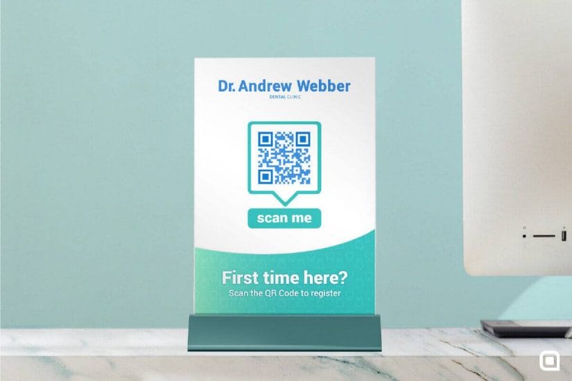 QR code for first time patients in a dental clinic
