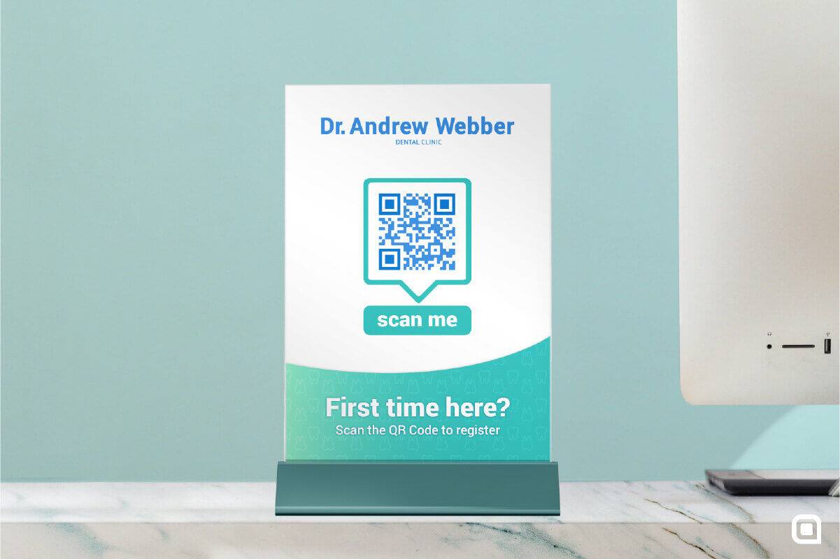 QR code for first time patients in a dental clinic