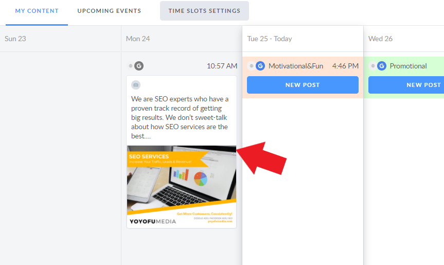 scheduled post promorepublic