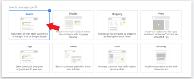 google ads campaign type