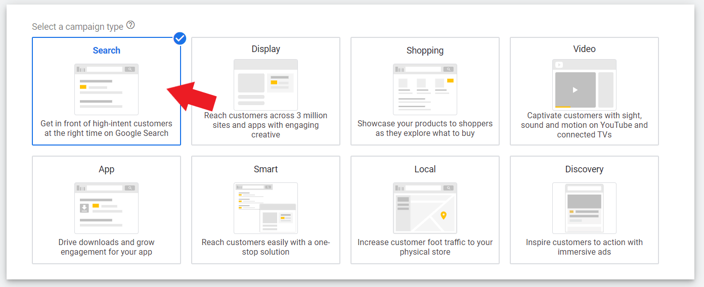 google ads campaign type