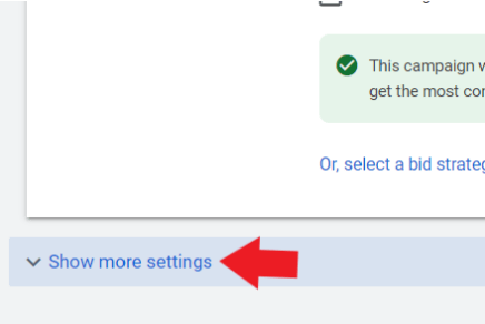 click to show more settings