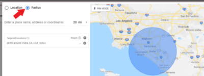 target by radius google ads