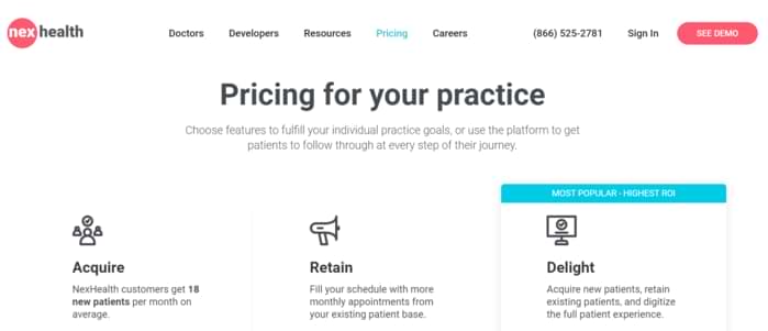 Nex Health dental appointment reminder software