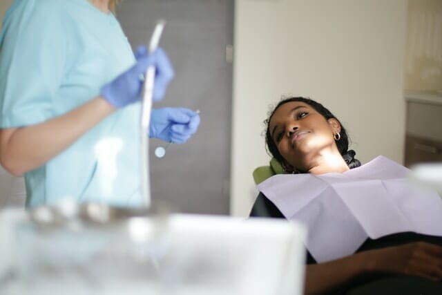 Patient in a dental clinic