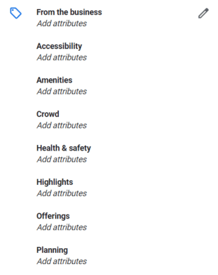 Edit attributes in Google My Business