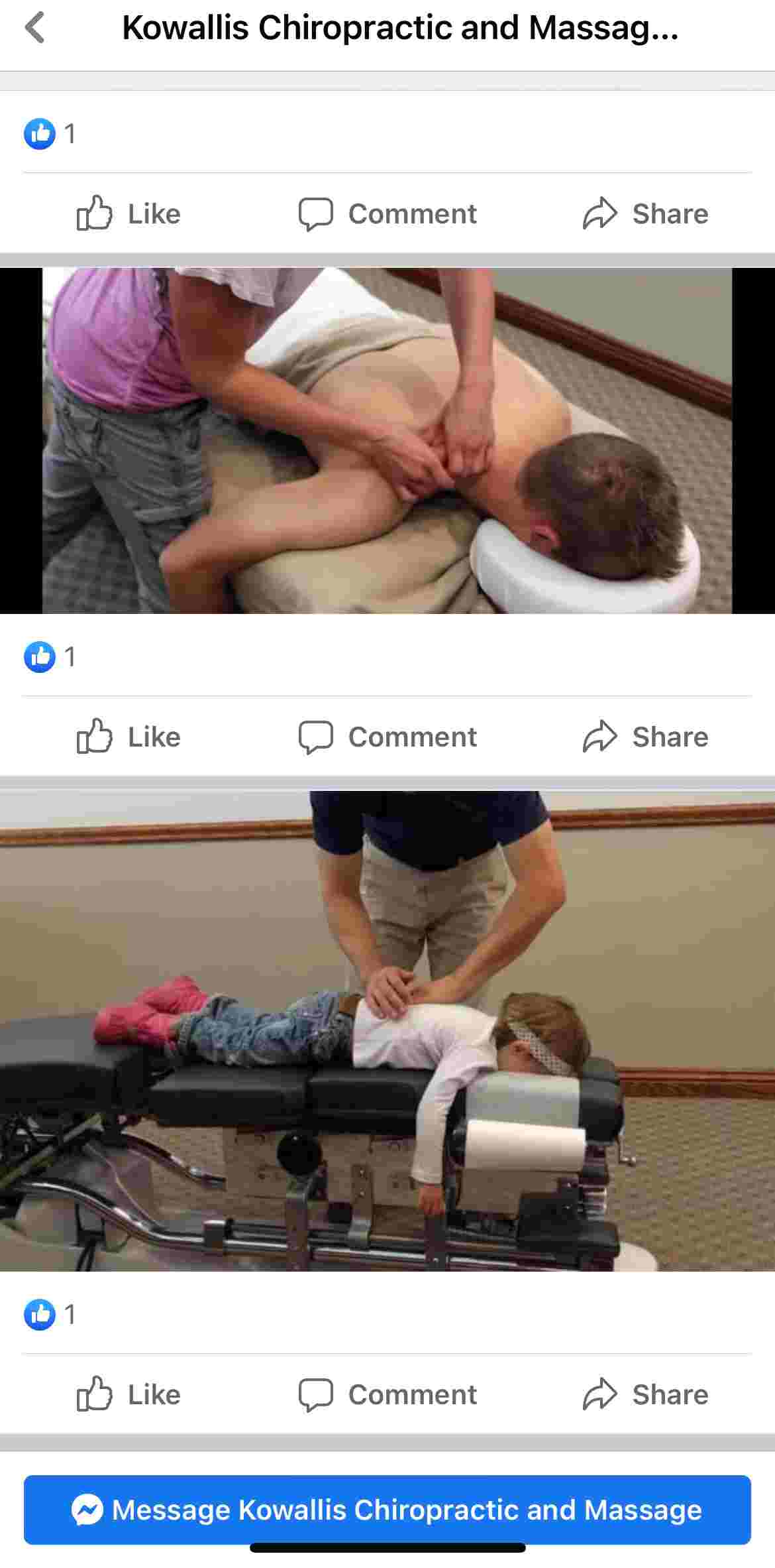 Attached images of the chiropractic referral program Facebook post