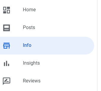 Info settings Google My Business