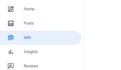 Info tab Google My Business