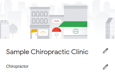 Business name and category fora a sample chiropractic clinic
