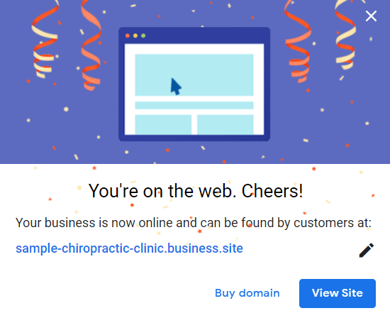 You will receive this notification once you publish your website.