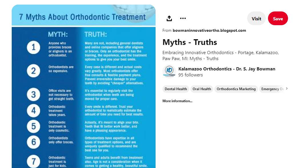 A pin answering 7 myths about orthodontic treatment