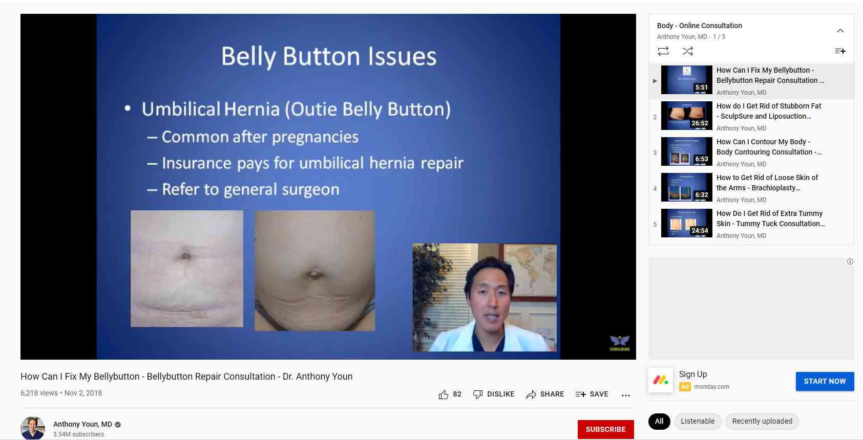 Plastic surgeon using Youtube to share educational content