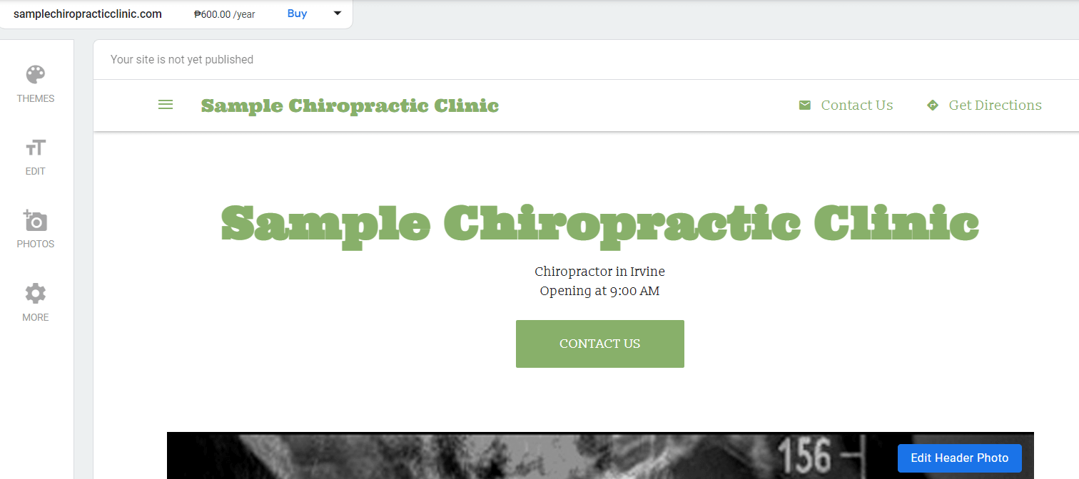 Create a website for your Google My Business for chiropractors