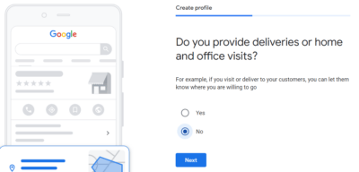 Visits option for GMB