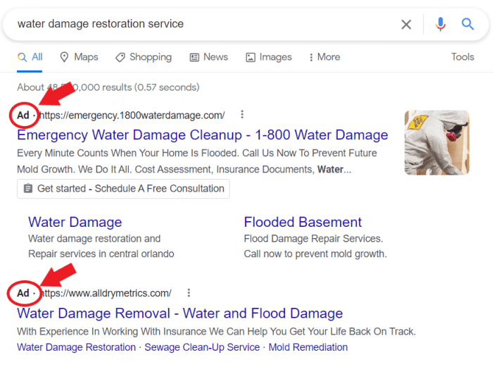 Google Ads for restoration companies
