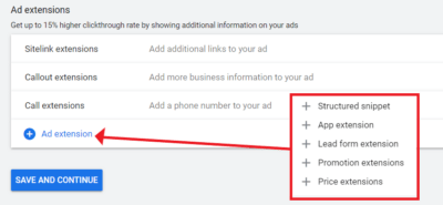 How to use ad extensions