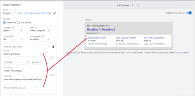 Create Price Extension