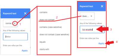 Click does not contain and type in target location