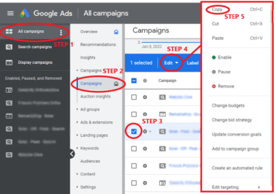 Duplicate your main campaign