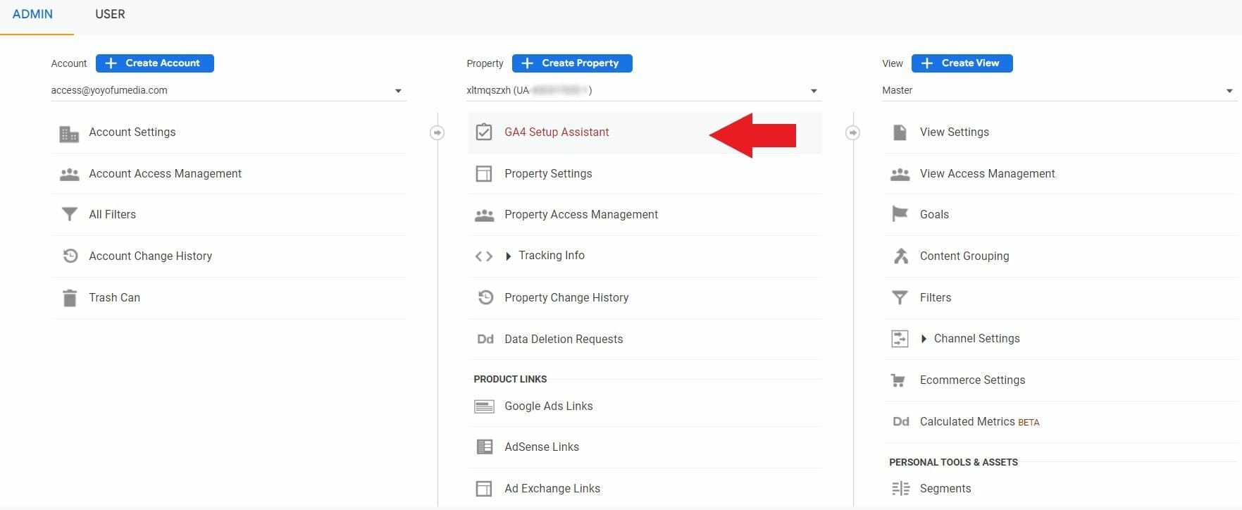 Set up Google Analytics 4 assistant