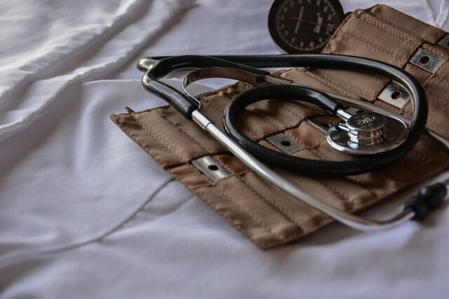 Black stethoscope used by urgent care physicians