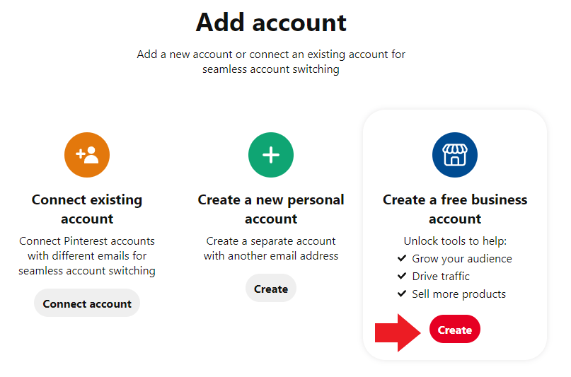 Arrow pointing at the button "create" button