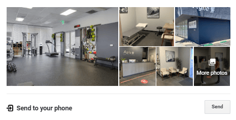 Photos of a physical therapy clinici on Google Maps