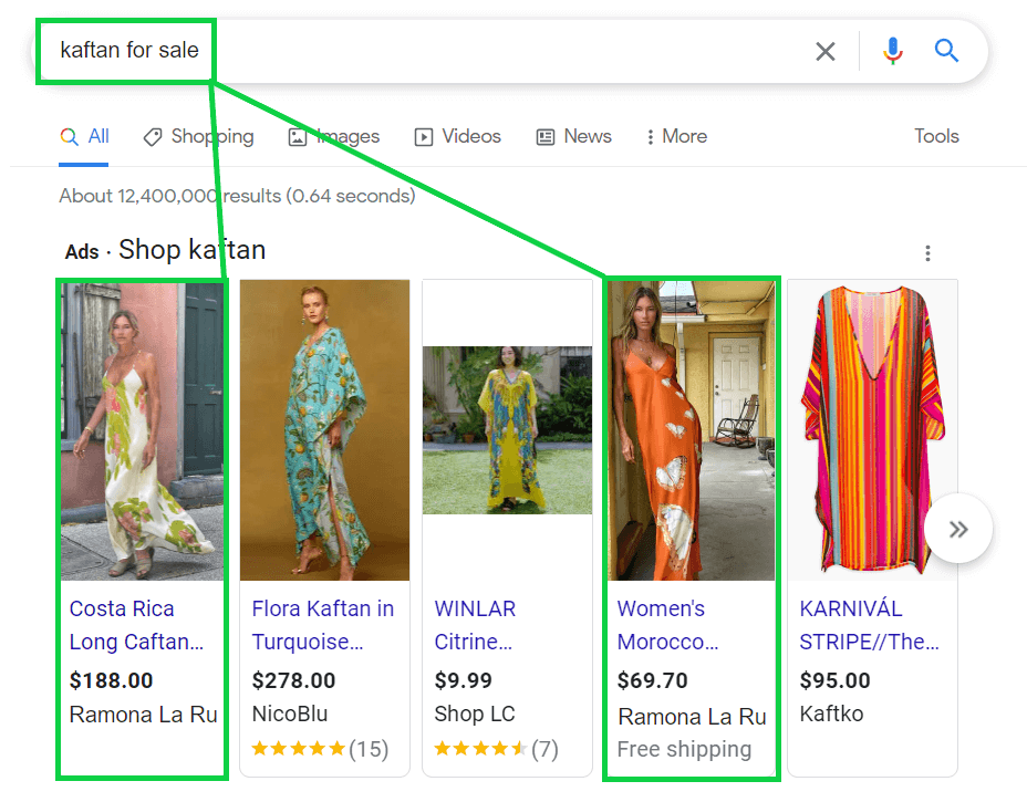 Ramona La Rue shopping ads preview