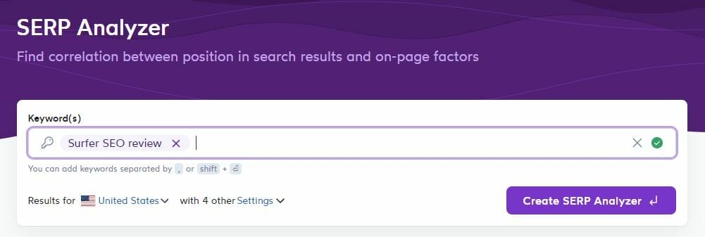 surfer seo review_serp analyzer